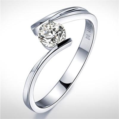 简单钻戒槽镶2017JDZJCX0010