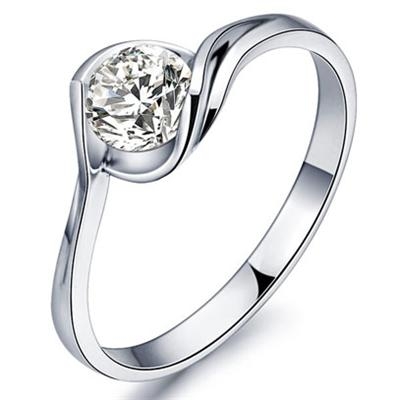 简单钻戒槽镶2017JDZJCX0011