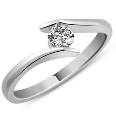 简单钻戒槽镶2017JDZJCX0012