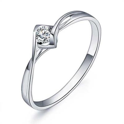 简单钻戒槽镶2017JDZJCX0006