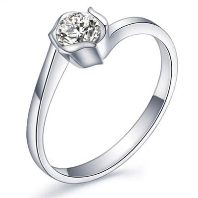 简单钻戒槽镶2017JDZJCX0005